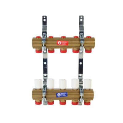 Группа коллекторная латунь с термостатическим клапаном 1" м/м 11в 3/4" ЕК н/р Giacomini