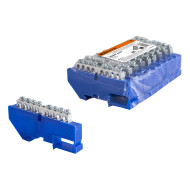 Шина TDM ELECTRIC "N" нулевая с изолятором на DIN-рейку 6x9мм стойка большая 8 групп никелированная