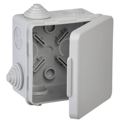 Коробка распределительная КМ 80х80х50мм о/к IP54 8 вв. (7035) GENERICA