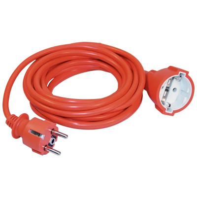 Шнур IEK УШ-01РВ оранжевый с вилкой и розеткой 2P+PE 3х1,0/20метров
