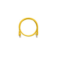 Коммутационный шнур NIKOMAX U/UTP 4 пары, Кат.5е (Класс D), 100МГц, 2хRJ45/8P8C, T568B, заливной, с защитой защелки, многожильный, BC (чистая медь), 24AWG (7х0,205мм), LSZH нг(А)-HFLTx, желтый, 0,3м
