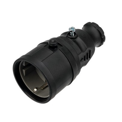 Розетка переносная Rexant с влагозащитой с заземлением 16А IP20/44 каучук