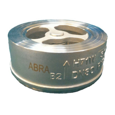 Обратный клапан межфланцевый тарельчатый из нержавеющей стали CF8M (SS316) ABRA-D71-H71W-16/25-025, DN025, PN16/25