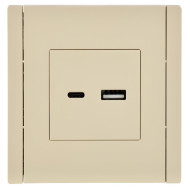 FORTE&PIANO Розетка USB A+C 3,1А FP450 ваниль IEK
