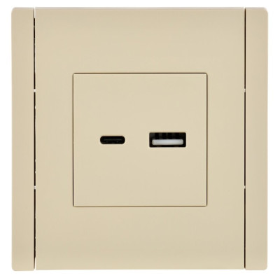 FORTE&PIANO Розетка USB A+C 3,1А FP450 ваниль IEK