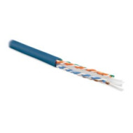 Hyperline FUTP4-C6-S23-IN-LSLTX-BL-305 (305 м) Кабель витая пара F/UTP, категория 6, 4 пары (23 AWG), одножильный (solid), экран - фольга, нг(А)-LSLTx, внутренний, синий