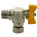 Кран Itap НВ 1/2' газовый угловой с накидной гайкой бабочка желтая