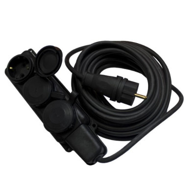 Удлинитель-шнур TDM ELECTRIC силовой каучук, КГ, IP44, 3 гнезда с/з, 3500 Вт, 50 м Народный
