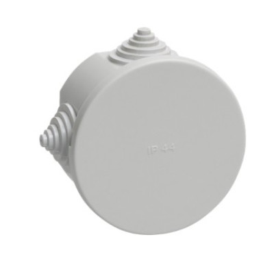 Коробка распаячная IEK UKO11-075-040-000-K41-44 КМ41237 для открытой проводки d75х40 мм IP44 (RAL7035, 4 гермоввода)