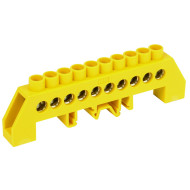 Шина IEK нулевая в комб. DIN-изол. "Стойка" ШНИ-8х12-10-КС-Ж ИЭ YNN10-812-10DP-K05