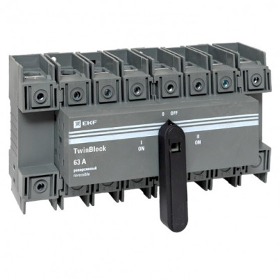 Рубильник EKF TwinBlock 4-полюсной 63А с рукояткой управления