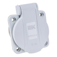 Силовой разъем IEK Magnum 2P+PE 16А IP54 РП13-3 с защ. крышкой с заземлением серый