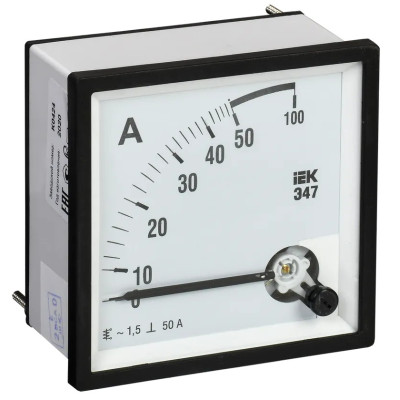 Амперметр IEK Э47 72х72мм 50А кл. точн. 1.5 IPA10-6-0050-E