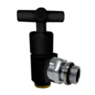 Угловой вентиль SR Rubinetterie 1/2 x 24/19 ручной, преобразуемый в термостатический, черный матовый