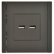 FORTE&PIANO Розетка USB A+A 3,1А FP349 серый IEK