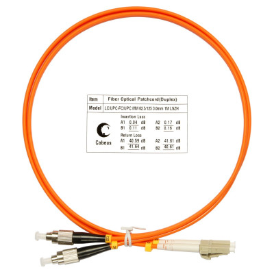 Оптический патч-корд LC-FC Cabeus FOP-62-LC-FC-1m 62,5/125 (ОМ1) 1 метр