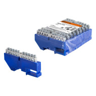 Шина TDM ELECTRIC "N" нулевая с изолятором на DIN-рейку 6х9мм стойка большая 10 групп никелированная