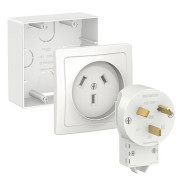 Силовой комплект Systeme Electric BLANCA 32А, 250 В: розетка, вилка, подъемная коробка, белый