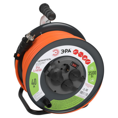 Удлинитель силовой ЭРА RMx-4es-3x2.5-40m-IP44