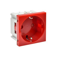 PRIMER РКС-20-30-П-К Розетка с заземляющим контактом защитной шторкой и винтовым зажимом (2 модуля) красная IEK