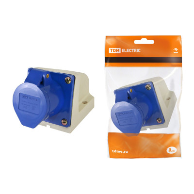 Розетка стационарная TDM ELECTRIC 113 2Р+РЕ 16А 220В IP44