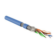Кабель витая пара Hyperline SFTP4-C7A-S23-IN-LSZH-BL-500 (500 м) одножильный (solid), LSZH (нг(А)-HF), синий