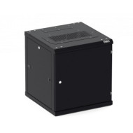 Настенный двухсекционный шкаф 19", 9U, металлическая дверь, промышленный, степень защиты IP55, Ш600хВ504хГ600мм, черный.