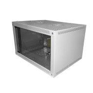 Шкаф настенный 4U Netko серия NOP3 (600х451х277), передняя дверь стекло, разборный, серый