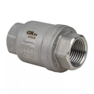 Клапан обратный DN.ru VCS3232P-T Ду25 Ру16, корпус- нержавеющая сталь 316, уплотнение - PTFE, пружинный, муфтовый