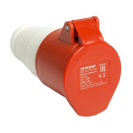 Силовой разъем Stekker RST переносная 3P+PE+N Stekker с крышкой красный RST32-225-44