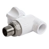 Угловой шаровой кран д/радиатора Fusitek PPR (W) - 25 x 3/4"