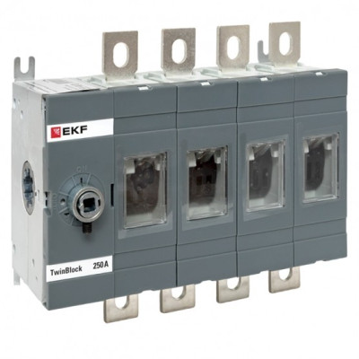 Рубильник EKF TwinBlock 4-полюсный 250А без рукоятки управления