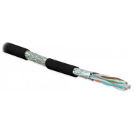 Кабель витая пара Hyperline SFTP4-C6A-S23-IN-LSZH-BK-500 (500 м) одножильный (solid), каждая пара в фольге, общий экран - медная оплетка, для внутренней прокладки, нг(A)-HF, –20°C – +60°C, че...