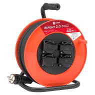 Удлинитель на катушке EKF PROxima Атлант 2.0 4 гнезда 40м с заземлением ПВС 3*1,5 16А 3,5кВт IP44