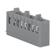 Шина "фаза" L EKF (6х9мм) 8 отверстий латунь серый изолированный корпус на DIN-рейку PROxima sn0-63-8-is