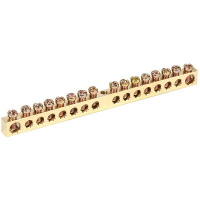 Шина "N" IEK нулевая 6х9мм 16/1 (16групп/крепеж по центру) YNN10-16-100