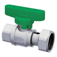 Шаровой кран FAR хром. с обрат.клапаном 1/2'ВР-3/4"накид.гайка бабочка зеленый