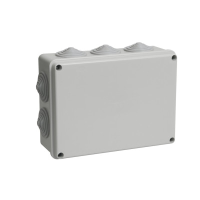 Коробка распаячная IEK КМ41242 для открытой проводки 150х110х70 мм IP55 (RAL7035, 10 гермовводов)