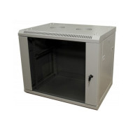 Шкаф настенный 6U Netko серия NOP (600х600x370), передняя дверь стекло, разборный, серый