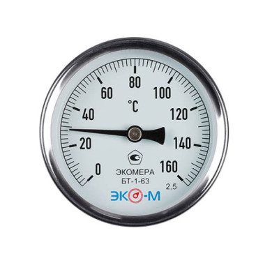 Термометр Экомера Ду 63 0..120С/ 160С L=60 G1/2 осевой