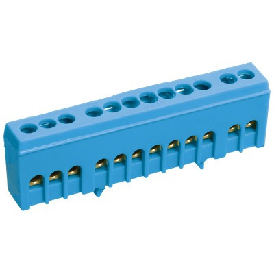 Шина нулевая в корпусном изоляторе на DIN-рейку IEK ШНИ-6х9-16-К-С