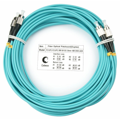 Оптический патч-корд FC-FC Cabeus FOP-50-FC-FC-25m 50/125 (ОМ3) 25 метров