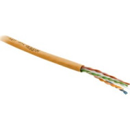 Кабель витая пара Hyperline UUTP4-C6-S23-IN-PVC-OR-305 (305 м) неэкранированная U/UTP, категория 6, 4 пары (23 AWG), одножильный (solid), с разделителем, PVC, –20°C – +75°C, оранжевый