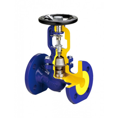 Вентиль запорный с сильфонным уплотнением V234F-065 Ду65 Ру40 фланцевый