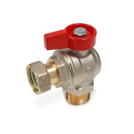 Кран шаровой 3/4" x 3/4" гайка, угловой c нар. резьбой для котлов и счетчиков Giacomini