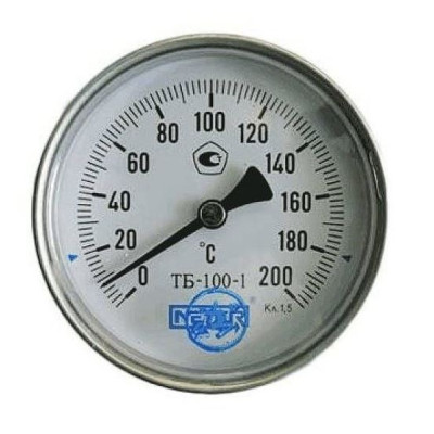 Термометр биметалл ТБ100 160С Дк100 L=80 G1/2" осев Метер
