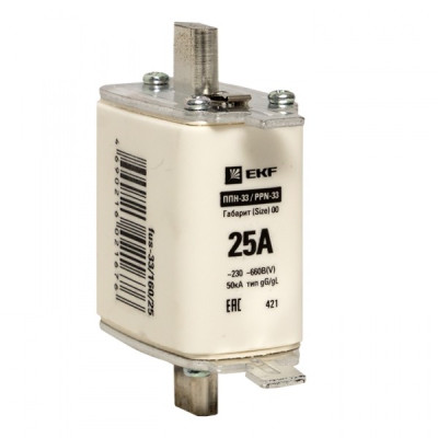 Вставка плавкая EKF PROxima ППН-33 160/25А габарит 00