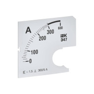 Шкала сменная для амперметра Э47 300/5А-1.5 96х96мм IEK IPA20D-SC-0300