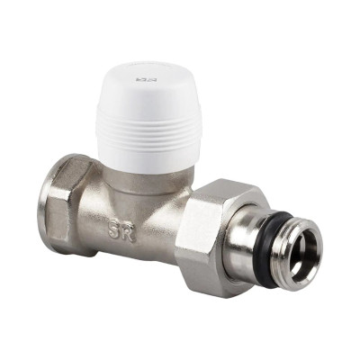 Прямой запорный клапан 1/2” с уплотнительным кольцом. Покрытие - Никель. SR RUBINETTERIE