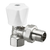 Вентиль, серия HR, угловой, DN-20, 3/4", ВН, хромированный, маховик белый Oventrop